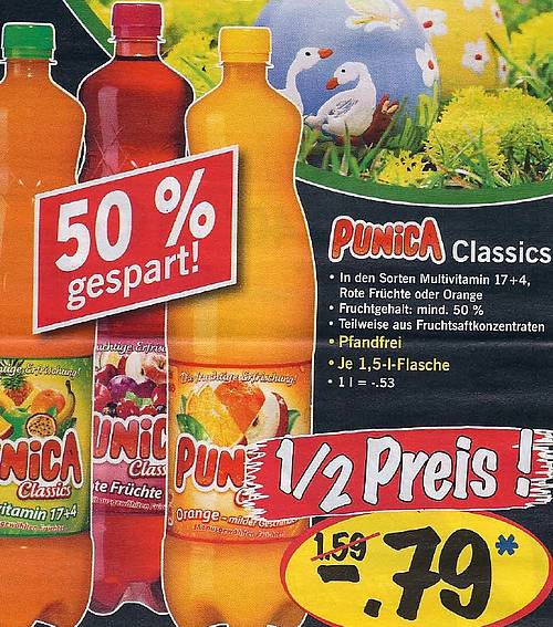Saftpreise Lidl verramscht Punica inside Getränke Informationen